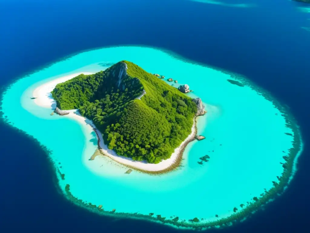 Una isla remota e inexplorada rodeada de aguas turquesas cristalinas, un paraíso natural que invita a expediciones a ecosistemas aislados