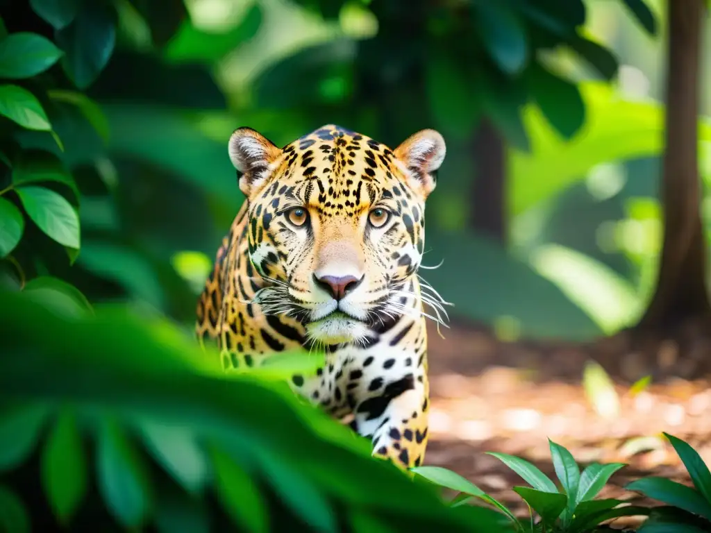 Un jaguar poderoso y elegante acecha en la selva, listo para cazar