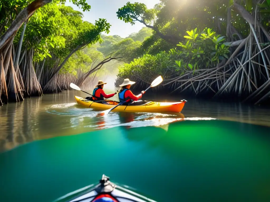 Kayaks ecológicos para manglares: navegando entre raíces y luz matutina en armonía con la naturaleza