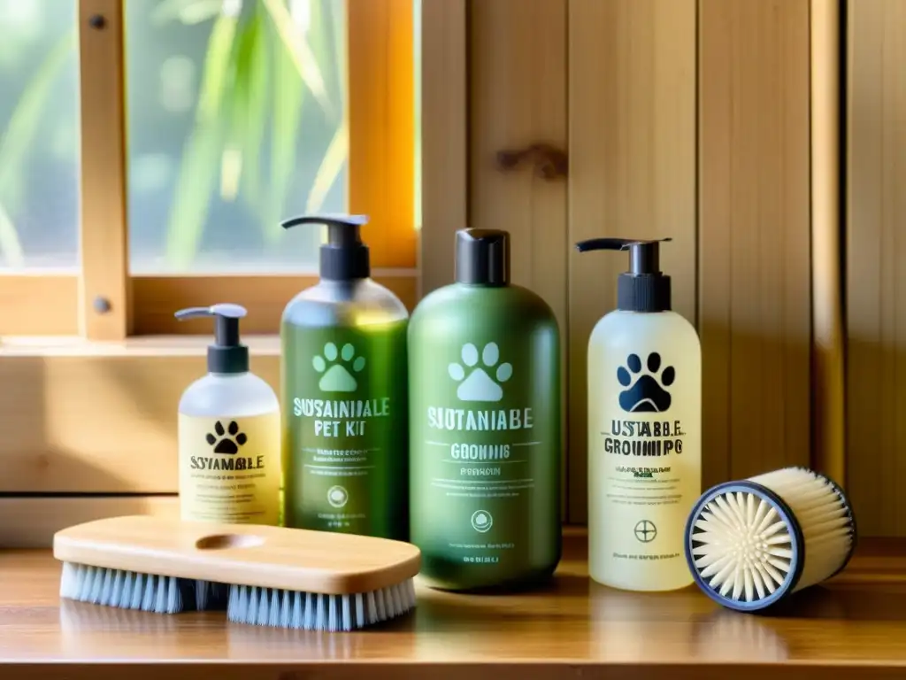 Un kit de aseo para mascotas sostenible, con productos ecológicos y manos amorosas