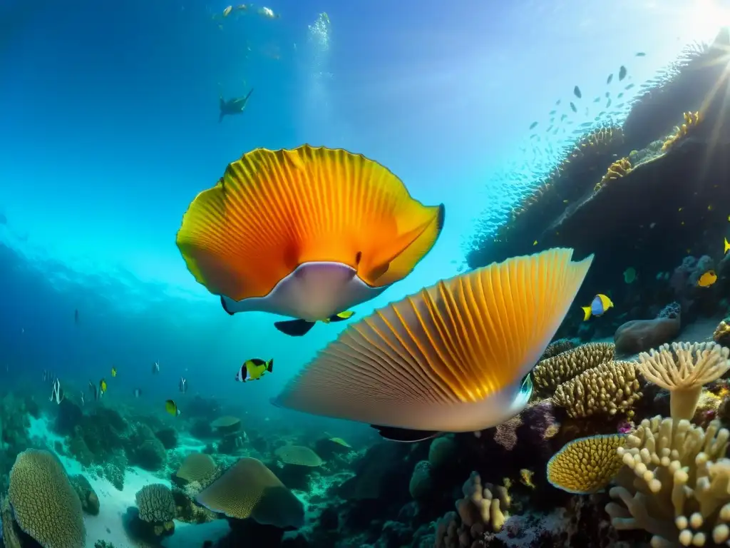 Biodiversidad marina en Komodo: Arrecife de coral vibrante con peces coloridos, tortugas y un paisaje submarino impresionante