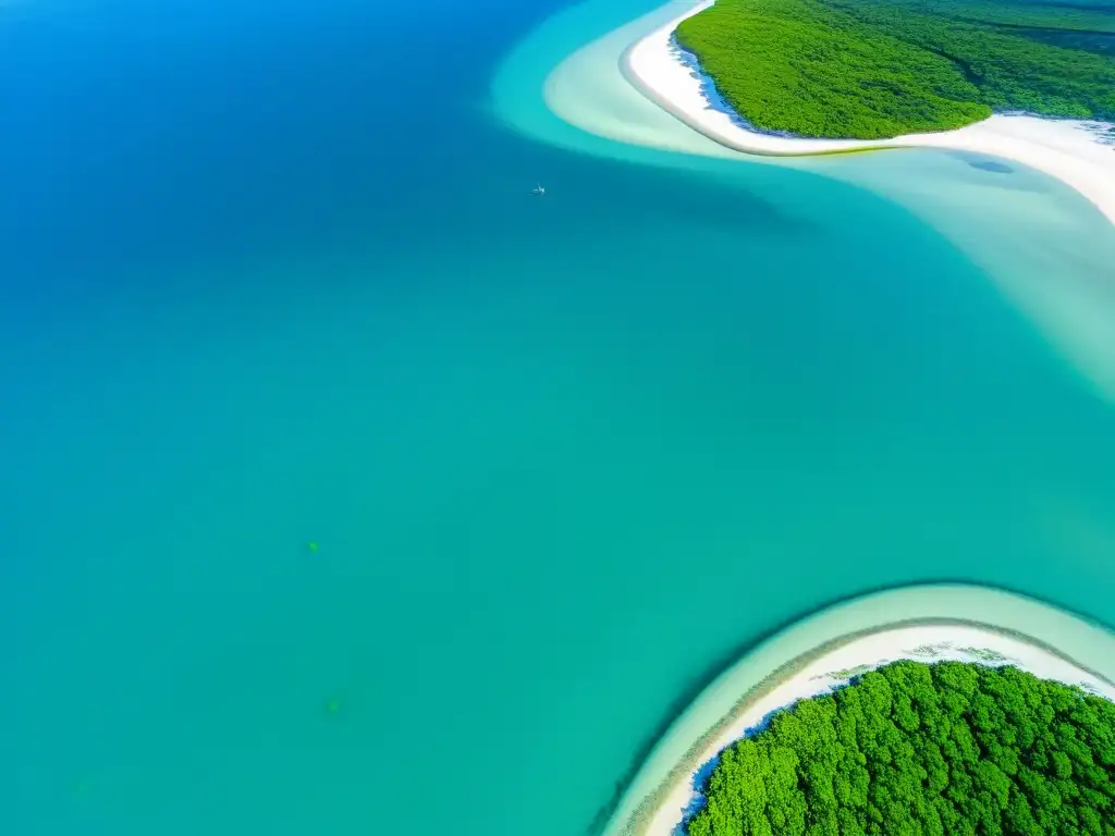 Interacción de lagunas costeras: agua salada se mezcla con agua dulce en una impresionante vista aérea de manglares y humedales