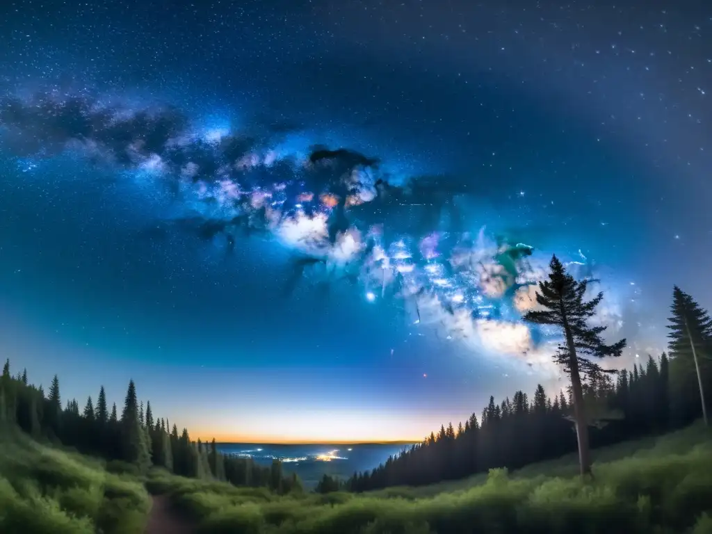 La majestuosa belleza de la Vía Láctea se destaca en un cielo nocturno prístino, mostrando la contaminación lumínica en ecosistemas nocturnos