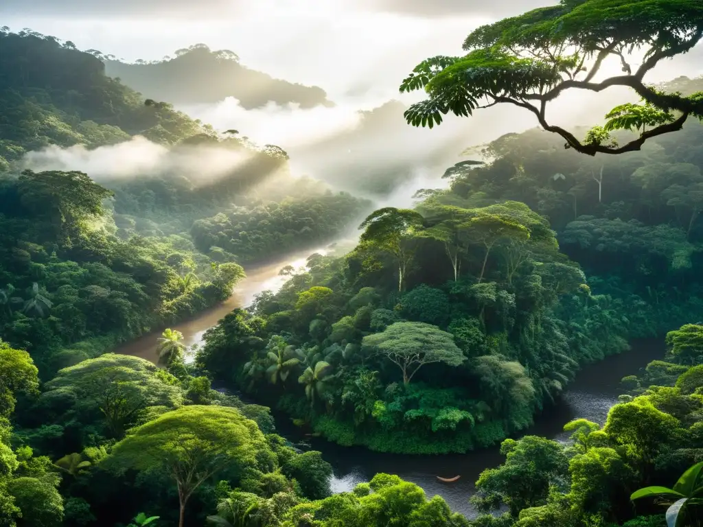 Majestuosa selva amazónica con exuberante biodiversidad