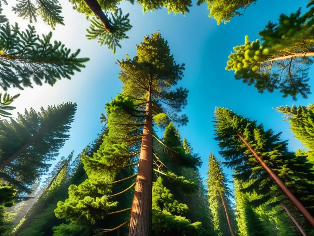 Un majestuoso árbol gigante en las Montañas Rocosas, con su imponente presencia en un denso bosque