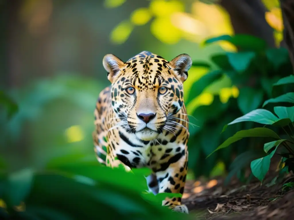 Un majestuoso jaguar acecha en la exuberante jungla del Pantanal, simbolizando la conservación del jaguar en su hábitat natural