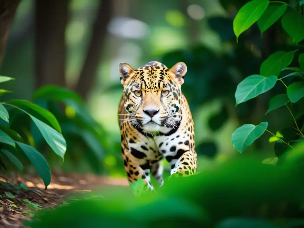 Un majestuoso jaguar se desliza entre la exuberante vegetación del Pantanal, destacando la importancia de la conservación del jaguar en este ecosistema único