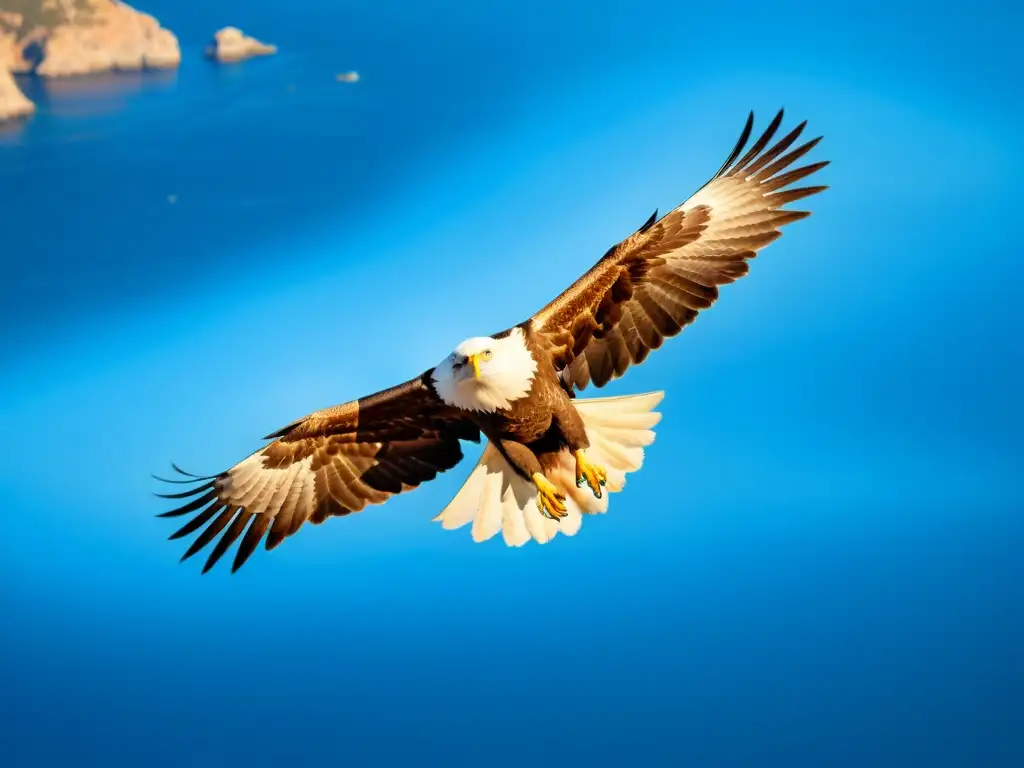 Un majestuoso águila planea sobre el Mediterráneo, mostrando la importancia de las aves rapaces en este ecosistema