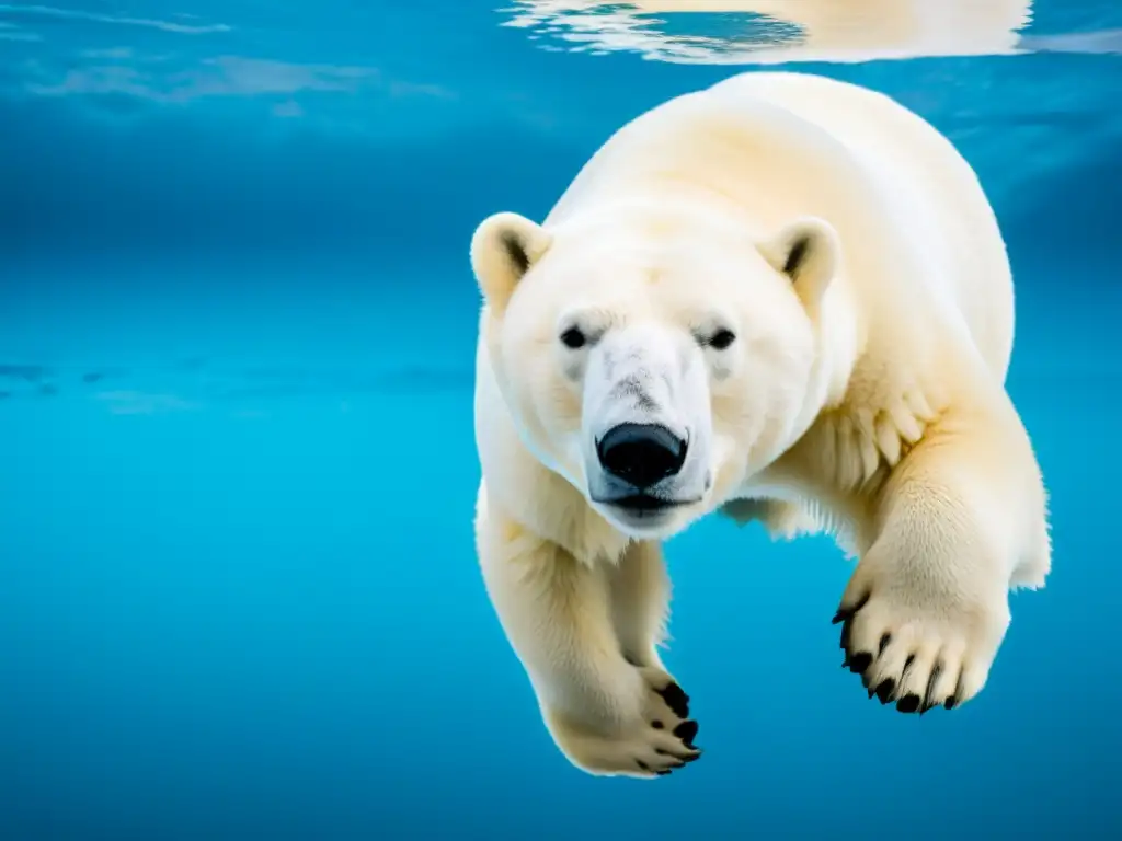 Un majestuoso oso polar nada grácilmente en aguas cristalinas del Ártico