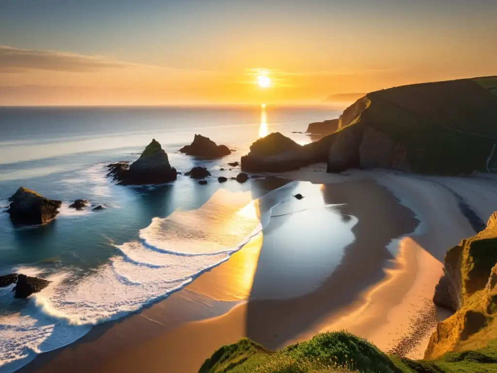 Vivir cerca del mar: Imagen de costa al atardecer con una atmósfera serena y beneficios para la salud