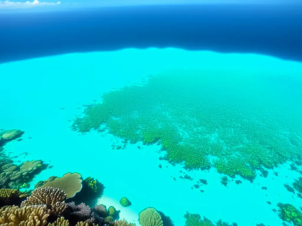 Bajo el mar, el vibrante ecosistema del Gran Barrera Coral, con corales, peces y tortugas marinas