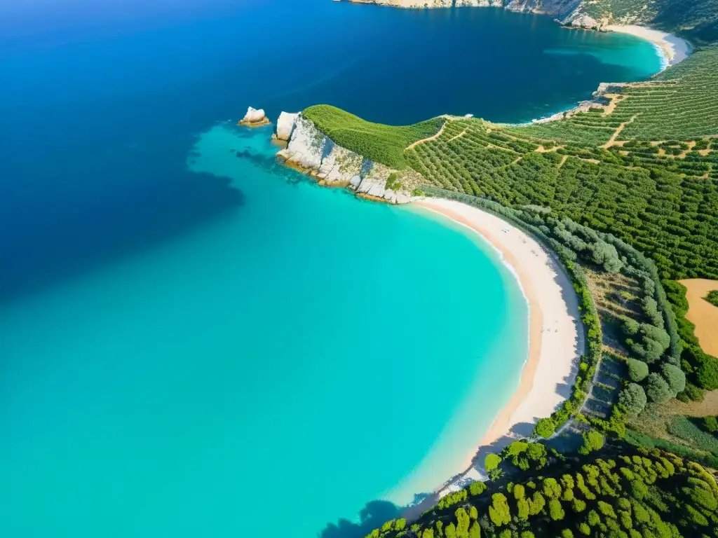 Costa mediterránea con aguas turquesa y paisaje exuberante