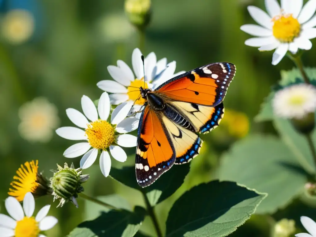 Una muestra detallada de insectos variados en una colorida flor silvestre