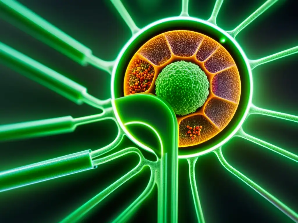 Un nanorobot inyecta con precisión una célula vegetal, mostrando la lucha de la nanotecnología contra enfermedades en plantas