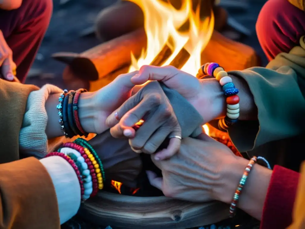 Un narrador cuenta una historia junto al fuego, mostrando el poder de las historias en ecosistemas