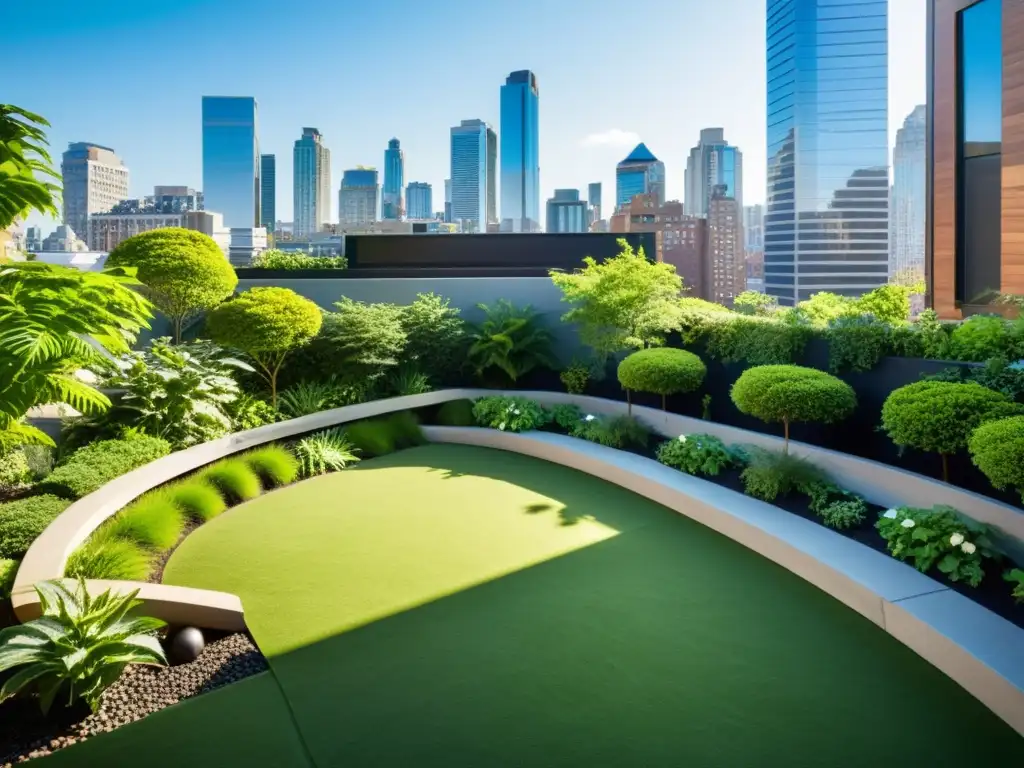 Un oasis urbano de negocios sostenibles en medio de la jungla de concreto, con exuberantes jardines en la azotea