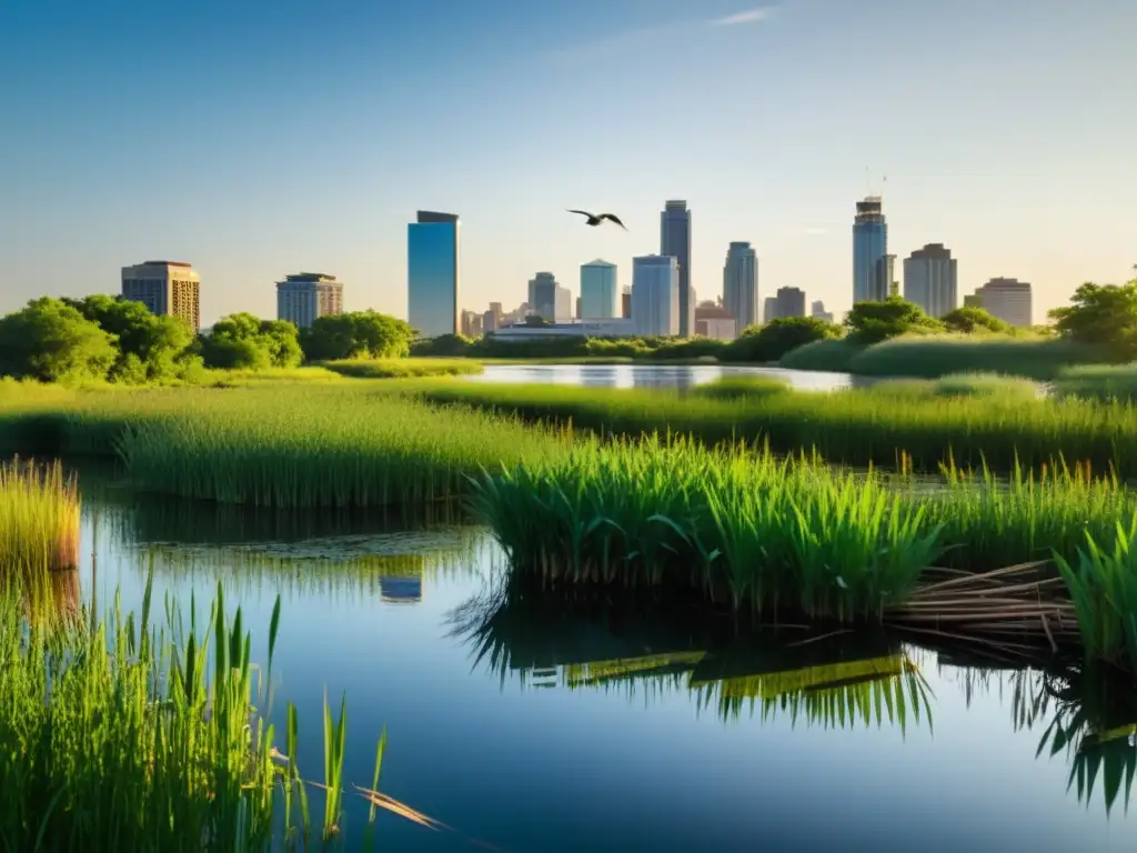 Un oasis de vida en humedal urbano: aves, vegetación exuberante y contraste con la ciudad