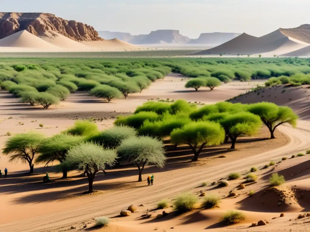 Un paisaje desértico árido y semiárido transformado por la reforestación