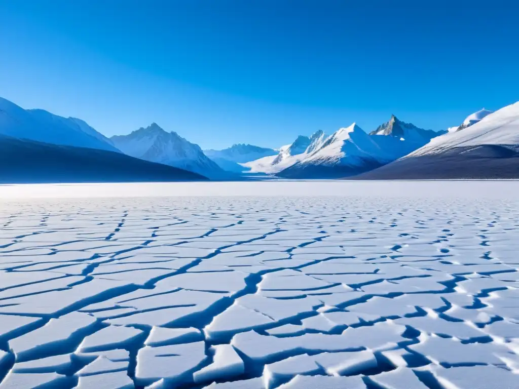 Un paisaje helado y vasto, con científicos estudiando