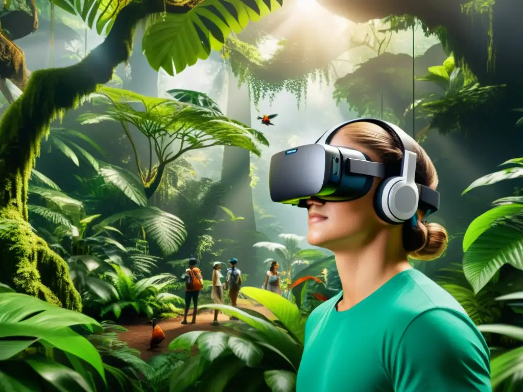 Participantes inmersos en simulación 3D de selva, en evento virtual para descubrir ecosistemas