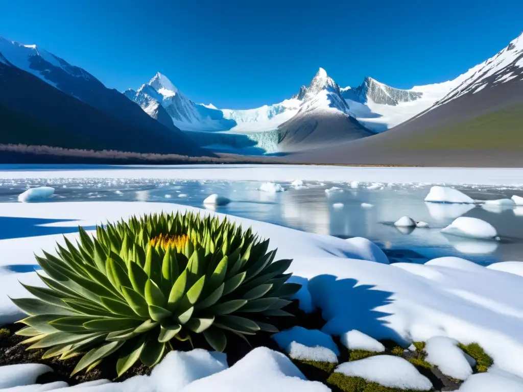 Adaptación de plantas y animales psicrófilos en un paisaje helado y desafiante