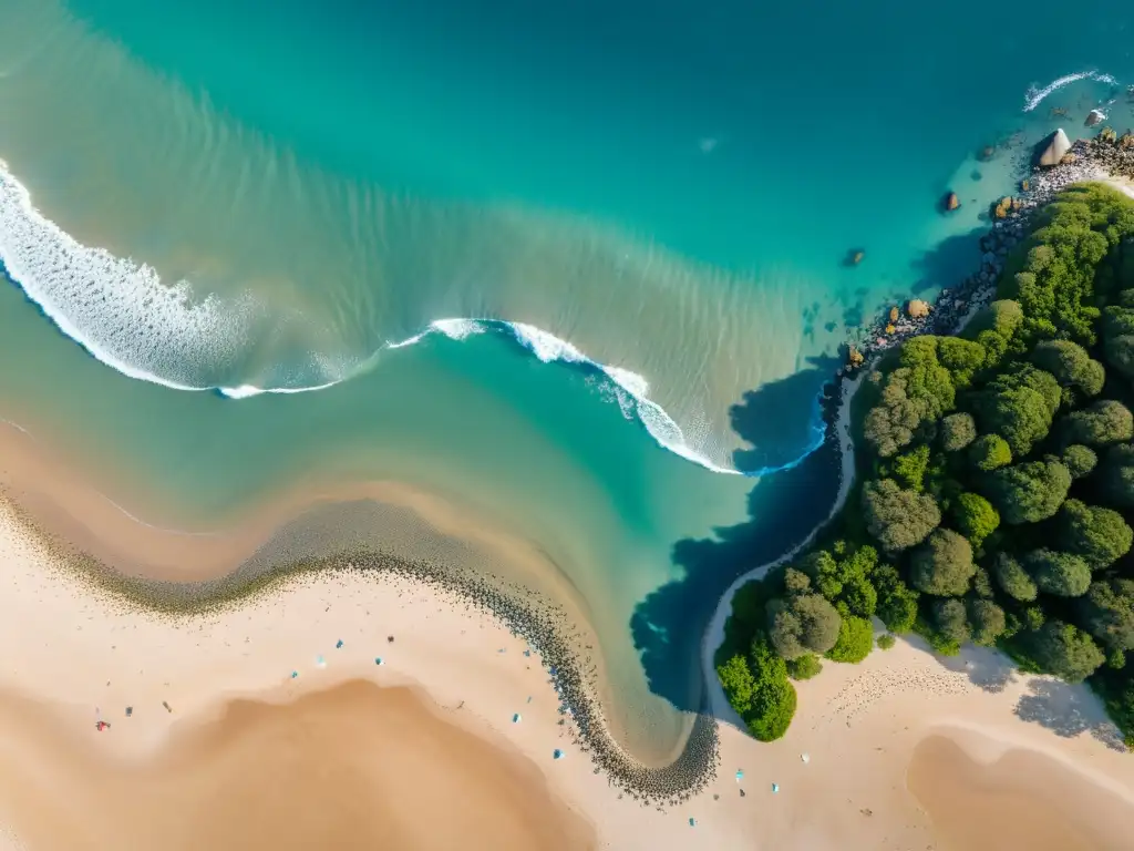 Playa paradisíaca con impacto microplásticos