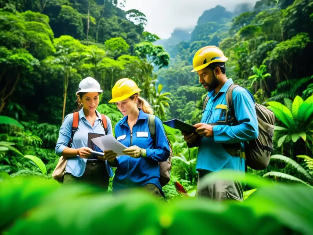 Profesionales del manejo sostenible de recursos naturales realizan un exhaustivo estudio de biodiversidad en exuberante selva tropical