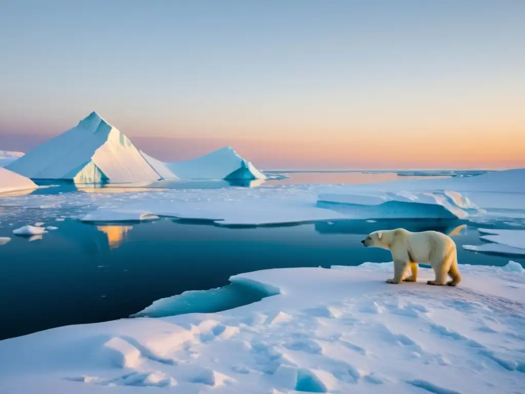 Capturando la pureza del Ártico con la majestuosidad de un oso polar en su hábitat natural