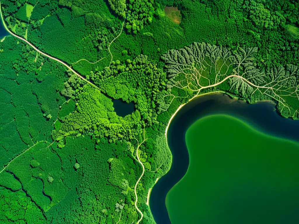 Imagen satelital de la selva amazónica: exuberante y vital Fotografía satelital muestra la exuberante selva amazónica desde arriba, con ríos serpenteando