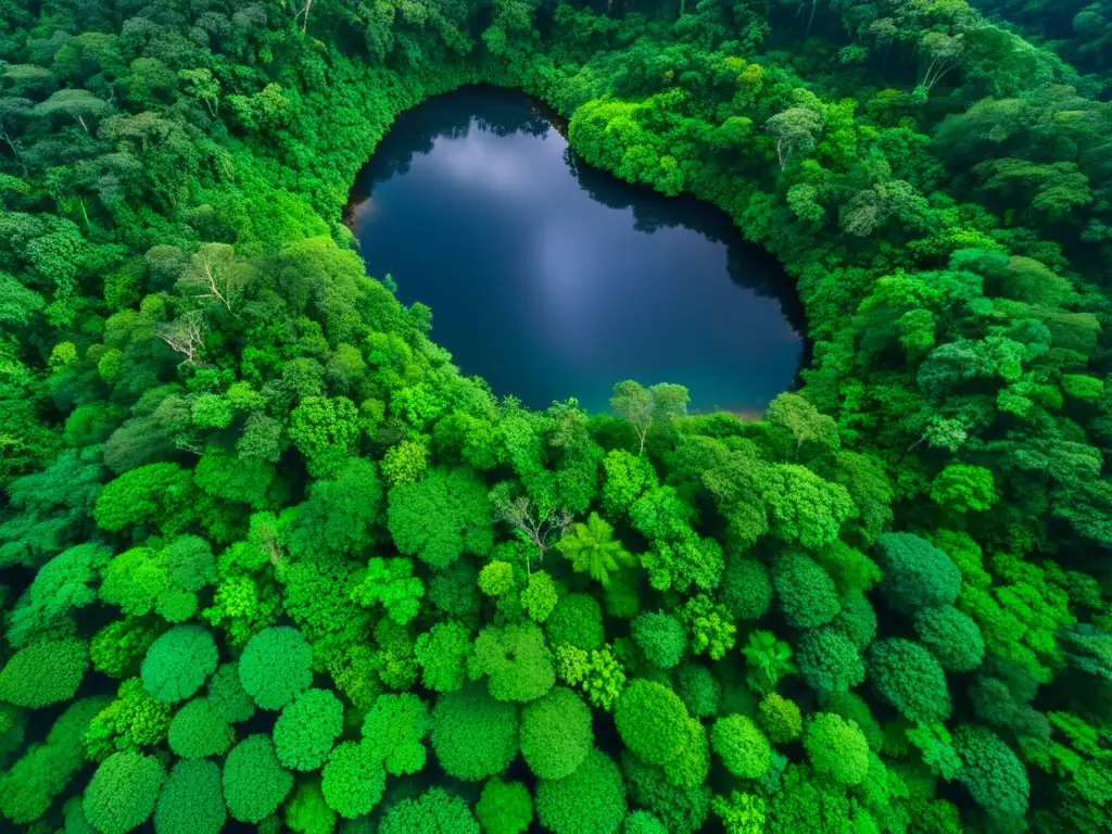 Selva tropical exuberante y biodiversa con río serpenteante