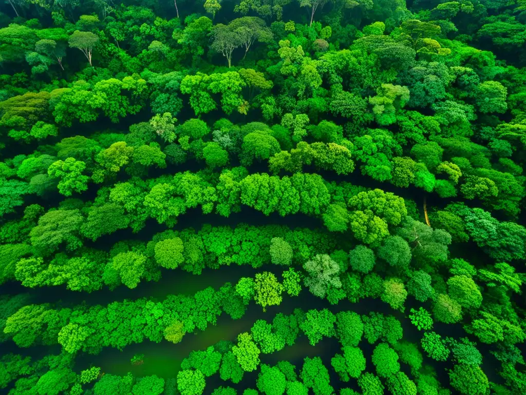 Hábitat selvático de jaguares y tigres: exuberante selva con luz filtrada, red de árboles y biodiversidad