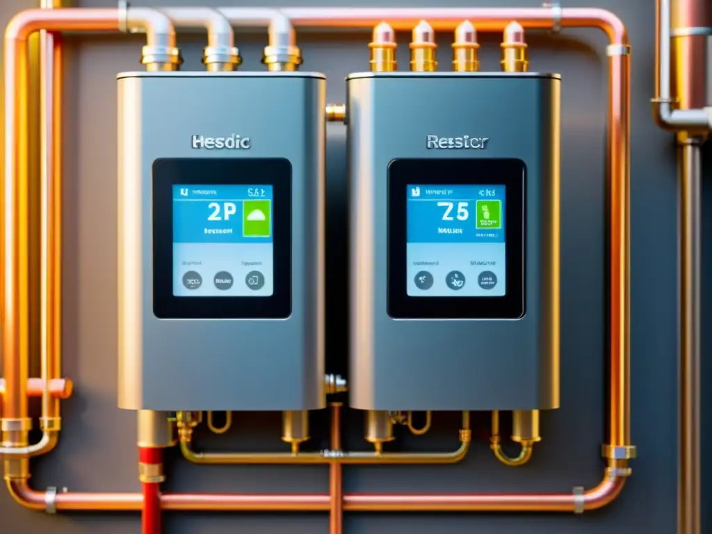 Un sistema de calefacción doméstica de alta eficiencia capturando el calor residual, reflejando innovación y sostenibilidad