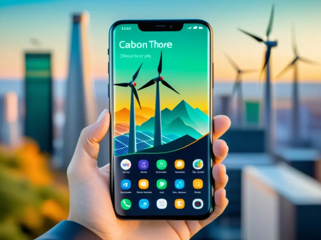Un smartphone ecológico reduce la huella de carbono con visualizaciones en tiempo real