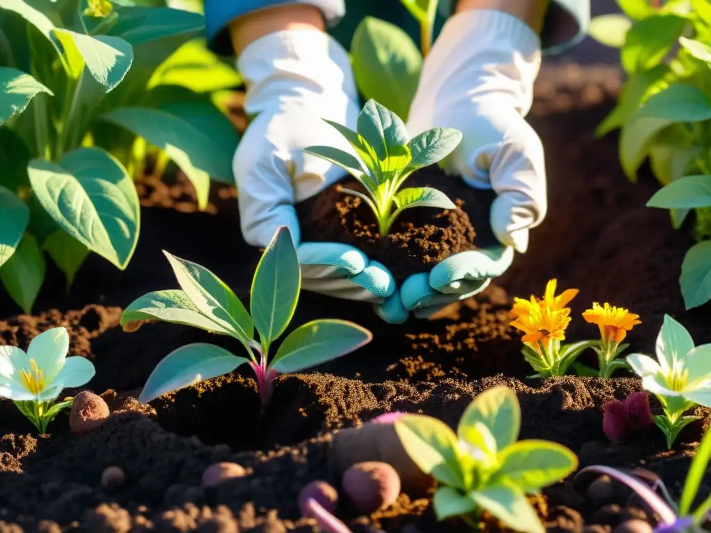 Un jardín sostenible cobra vida con la siembra cuidadosa de plantas nativas