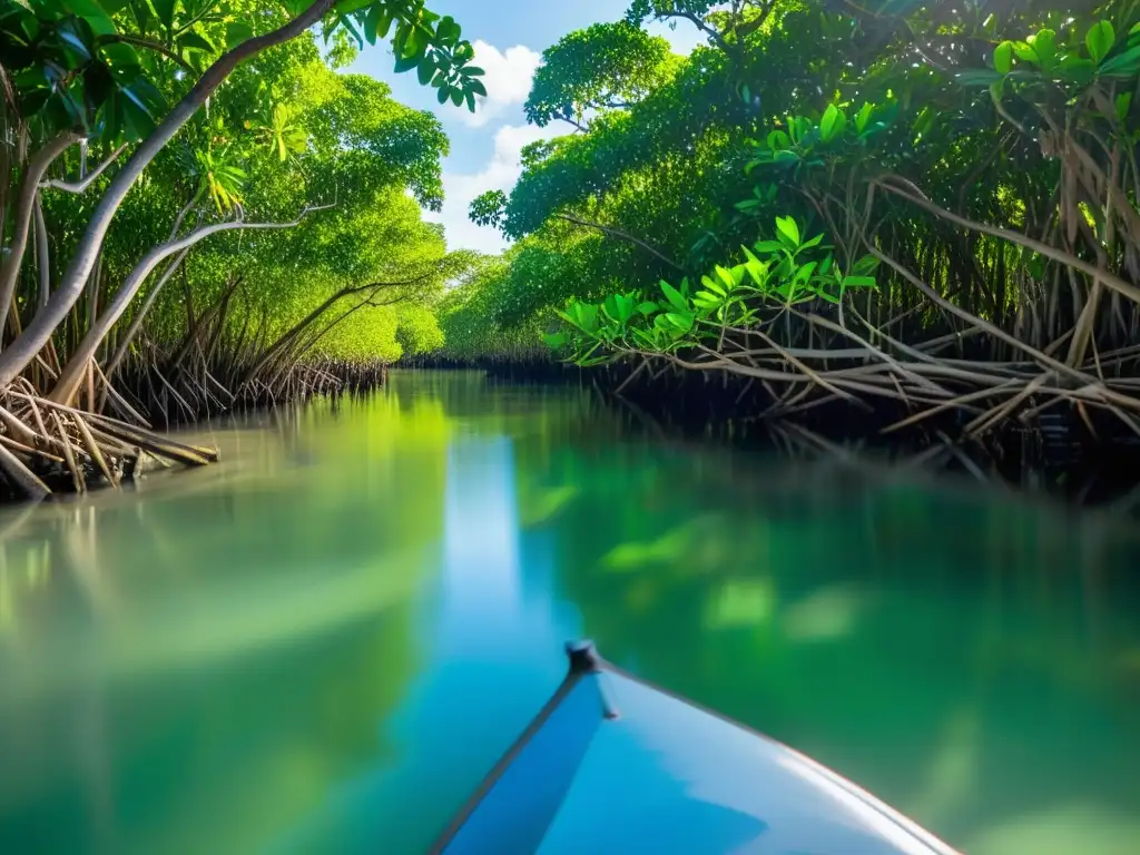 Un tranquilo paseo en kayak ecológico por el exuberante manglar, con aves y aguas serenas