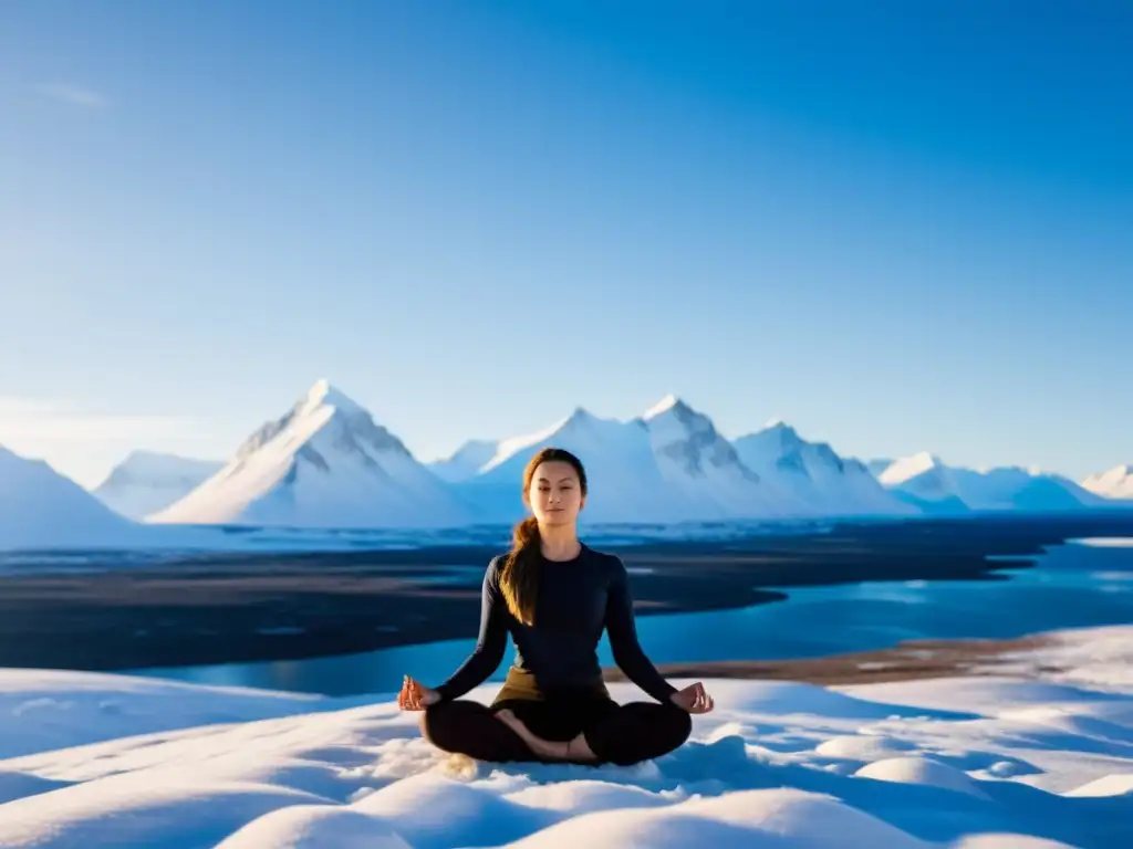 Práctica de yoga en la tundra: Serenidad y armonía en medio de la naturaleza ártica