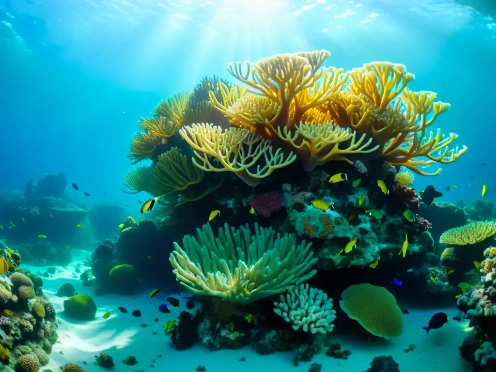 Un vibrante arrecife de coral, hogar de una diversidad de especies marinas