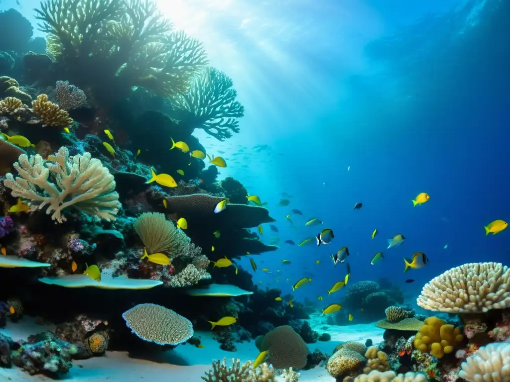 Un vibrante arrecife de coral repleto de vida marina