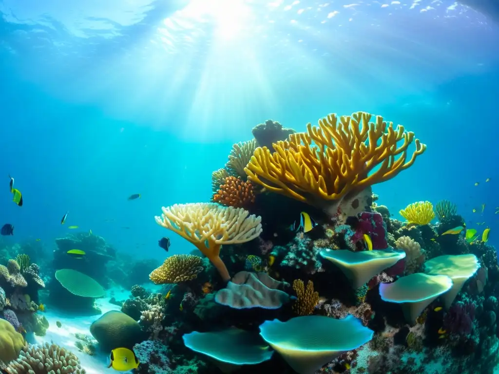 Vibrante arrecife de coral, vital para el ecosistema marino