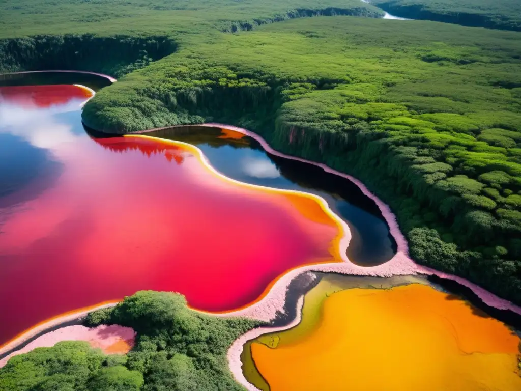 Vibrante río Caño Cristales en Colombia, fenómeno natural de colores agua y vida acuática