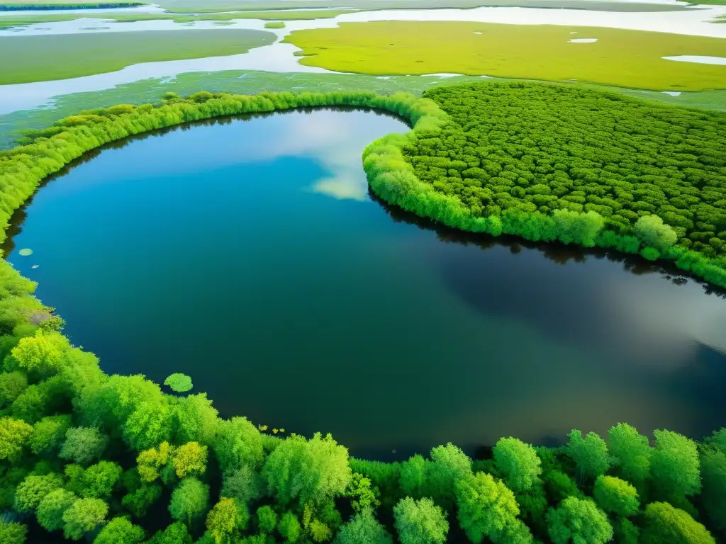 Un vibrante ecosistema de humedales, con diversa flora y fauna