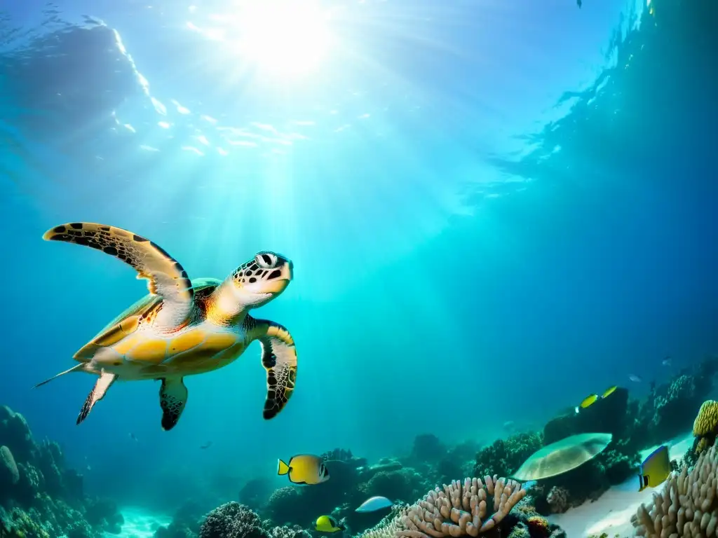 Maravilloso ecosistema marino: arrecifes de coral vibrantes y vida exótica Un vibrante ecosistema marino con impacto de especies exóticas, en armonía bajo el agua