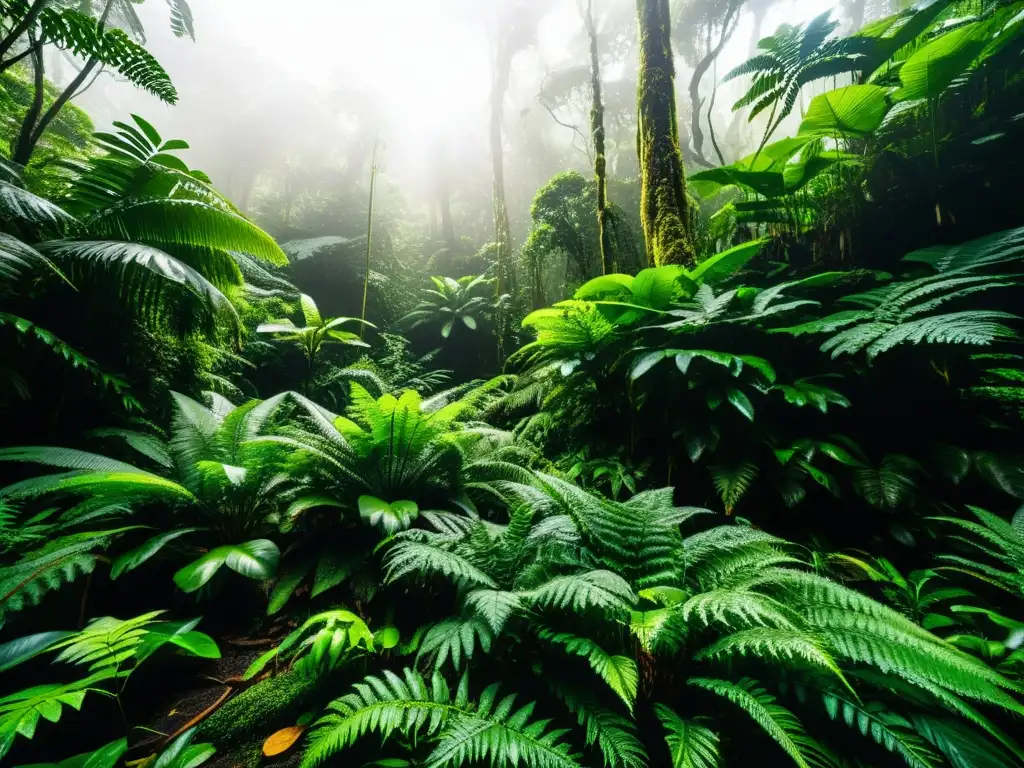 Vibrante ecosistema selva Daintree Australia: red de raíces, exuberante vegetación, luz filtrada entre árboles