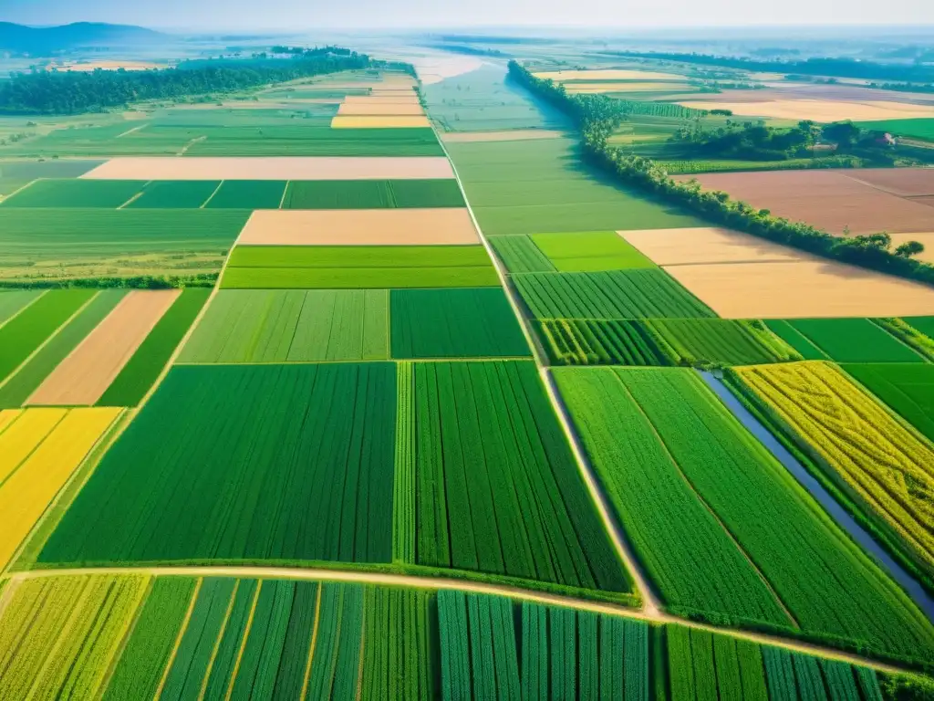 Vibrante paisaje agrícola con impacto en ecosistemas acuáticos