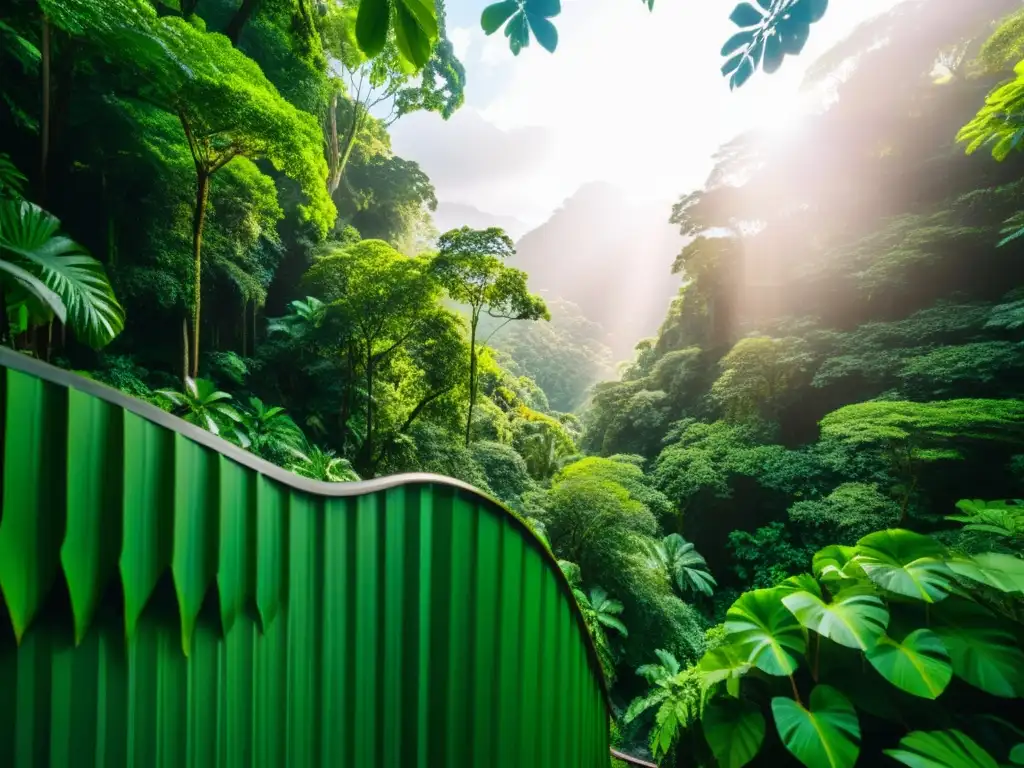 Vibrante selva del Parque Nacional Manuel Antonio en Costa Rica, con exuberante vegetación y sendero serpenteante hacia el corazón de la jungla