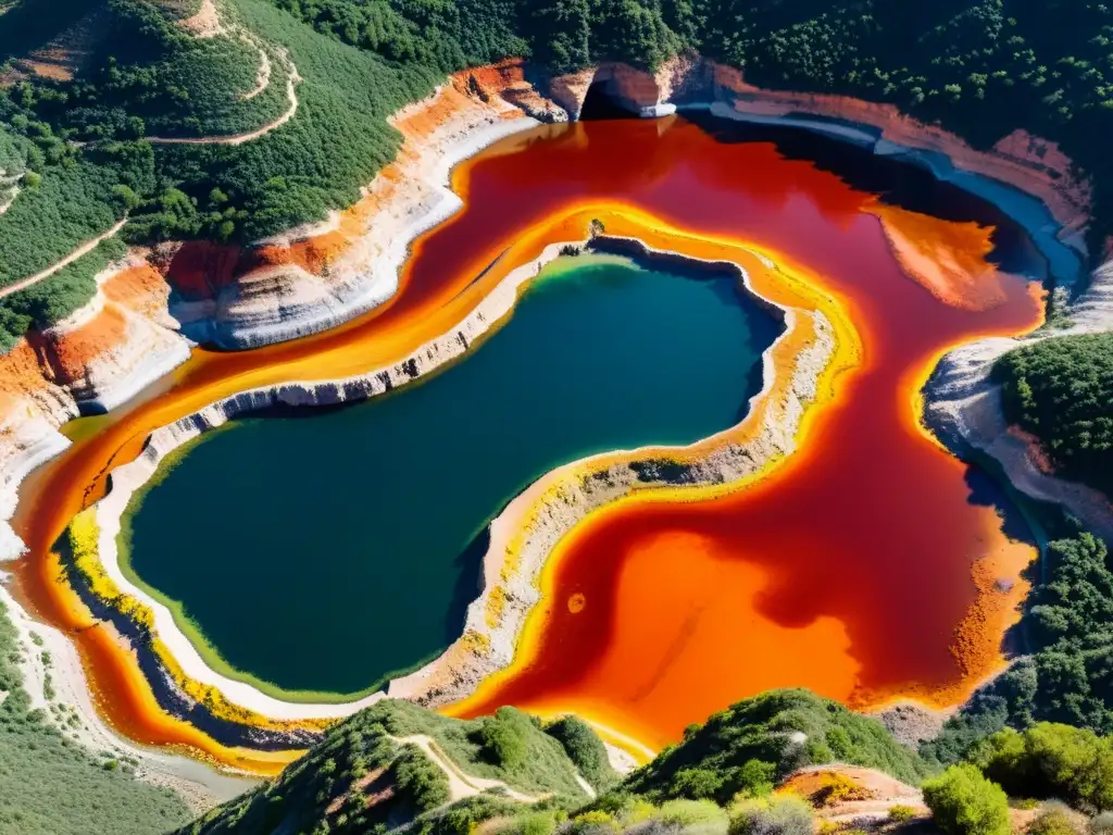 Vibrantes colores del agua del río Tinto en España, un fenómeno natural que evoca asombro y curiosidad