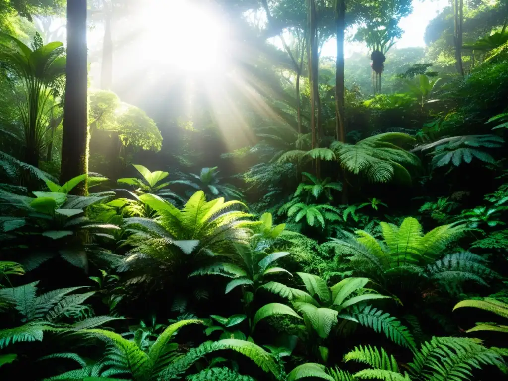 Vida sotobosque tropical con especies adaptadas a la densa vegetación y la luz filtrada