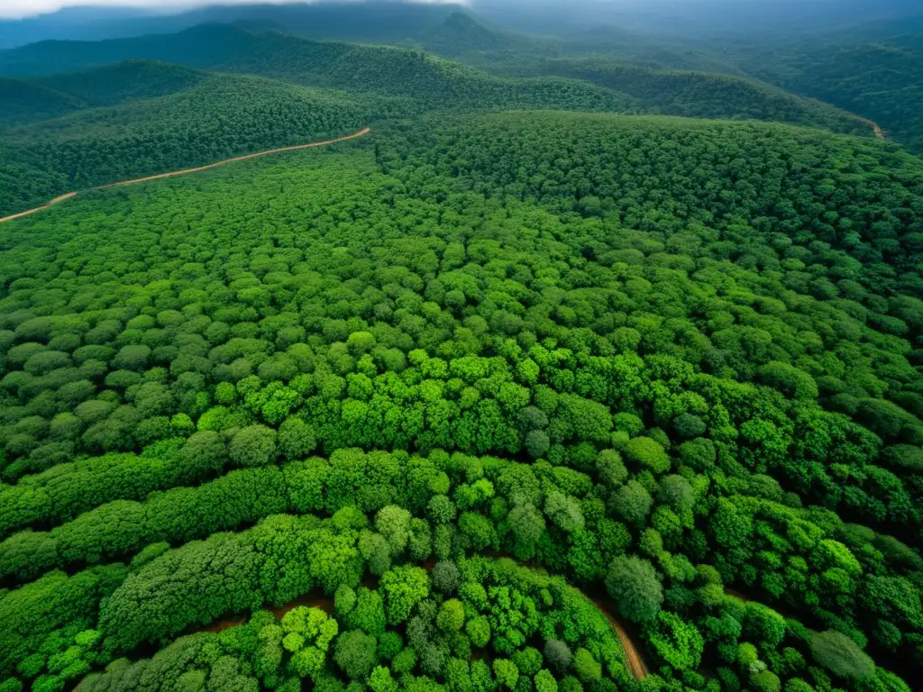 Vista aérea de la devastación de un bosque para cultivos de coca, resaltando el impacto del narcotráfico en los ecosistemas