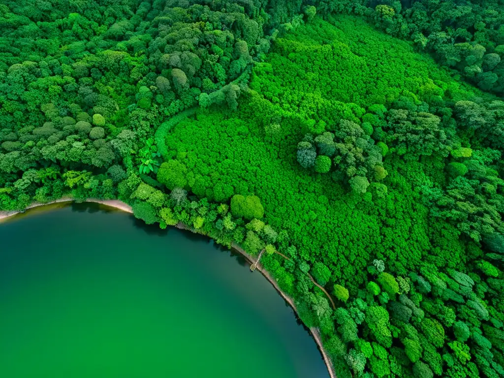 Vista aérea de exuberante selva tropical, muestra la complejidad del ecosistema