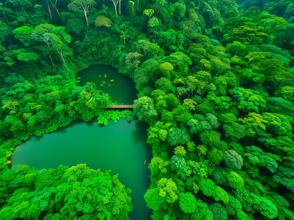 Vista aérea impactante de exuberante selva, reflejando la importancia de la educación ambiental en la preservación de ecosistemas vitales